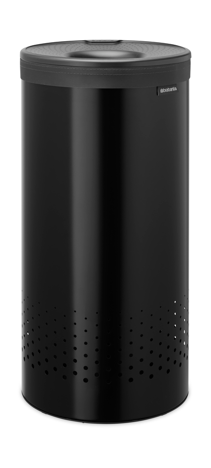 Panier à linge Brabantia avec couvercle en plastique 35 L - Noir mat - Brabantia