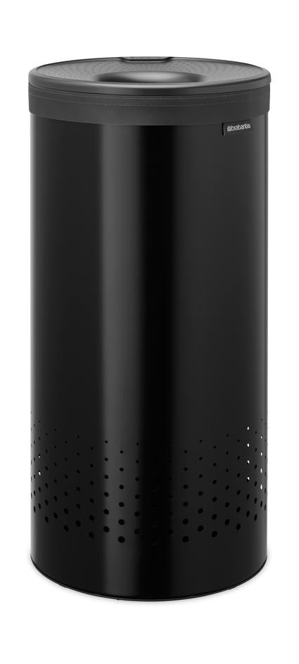 Brabantia Panier à linge Brabantia avec couvercle en plastique 35 L Noir mat