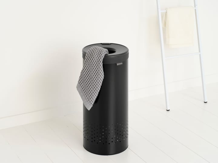 Panier à linge Brabantia avec couvercle en plastique 35 L - Noir mat - Brabantia