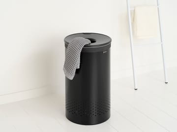 Panier à linge Brabantia avec couvercle en plastique 60 L - Noir mat - Brabantia