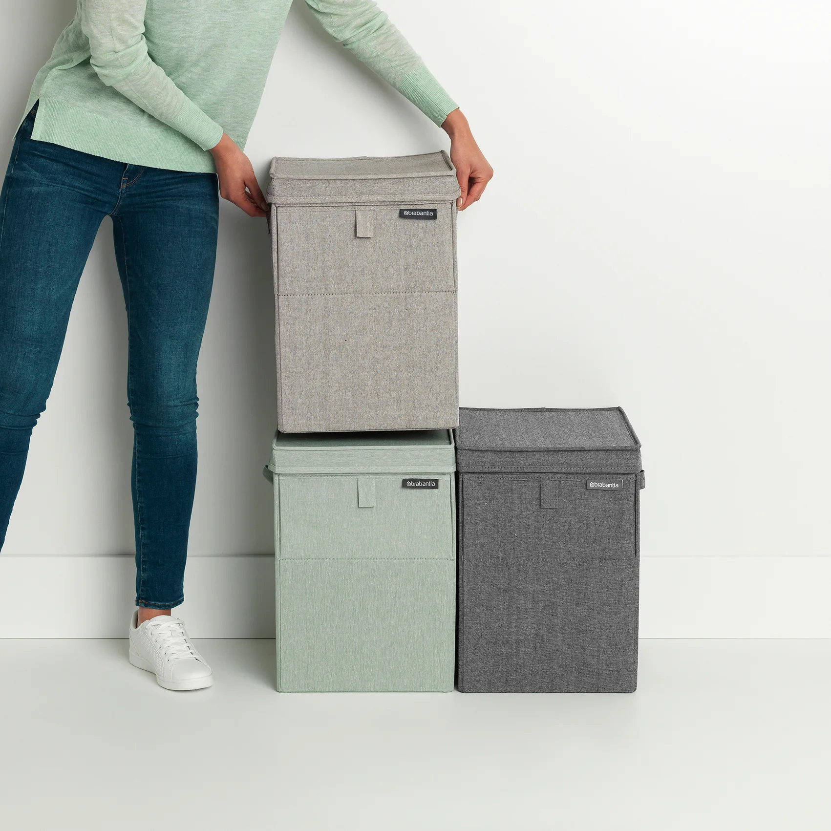 Panier à linge empilable Brabantia 35 litres, Gris clair Brabantia