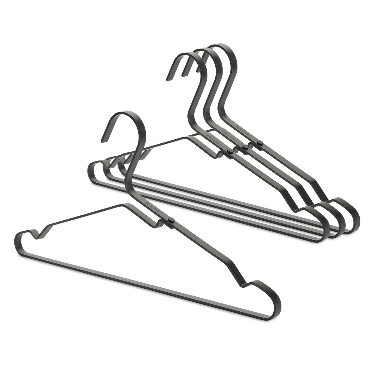 Brabantia Patère Linn Lot de 4 Noir | Design Scandinave | Cintres & portants | Noir
