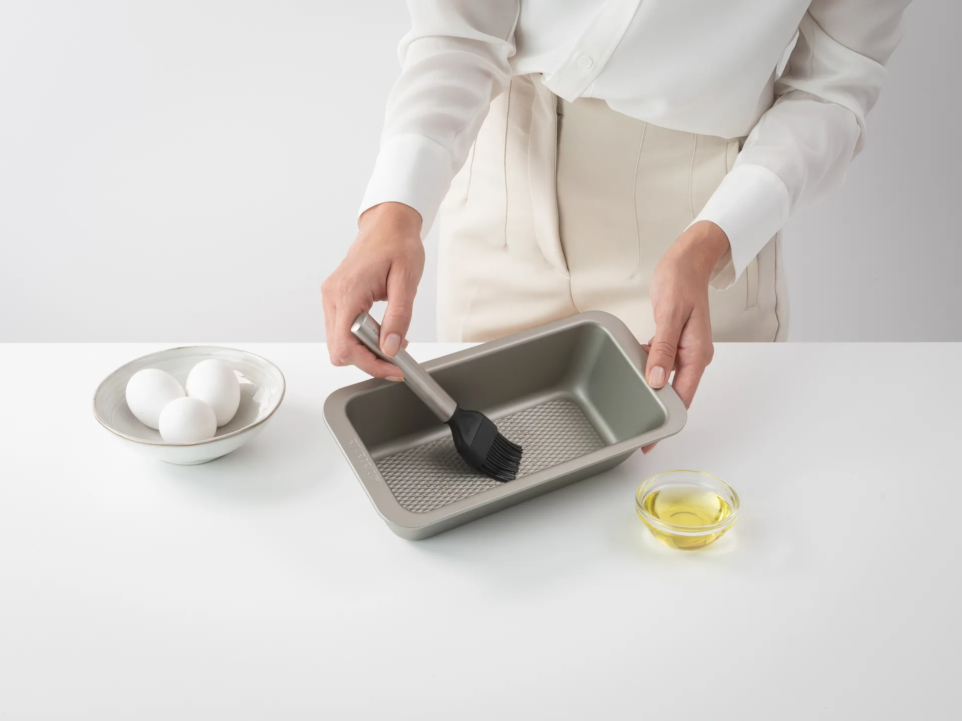 Pinceau à pain Profile silicone grand, Acier inoxydable Brabantia