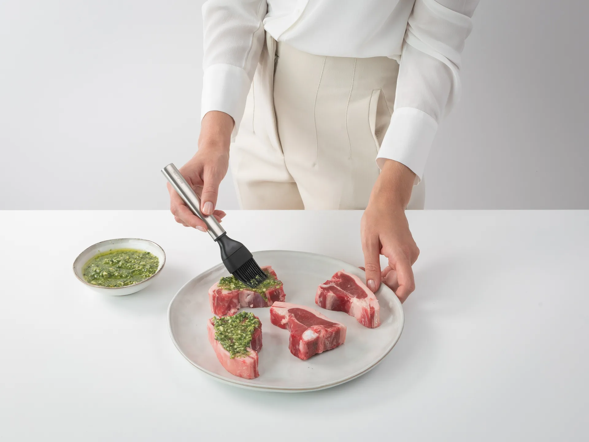 Pinceau à pain Profile silicone grand, Acier inoxydable Brabantia