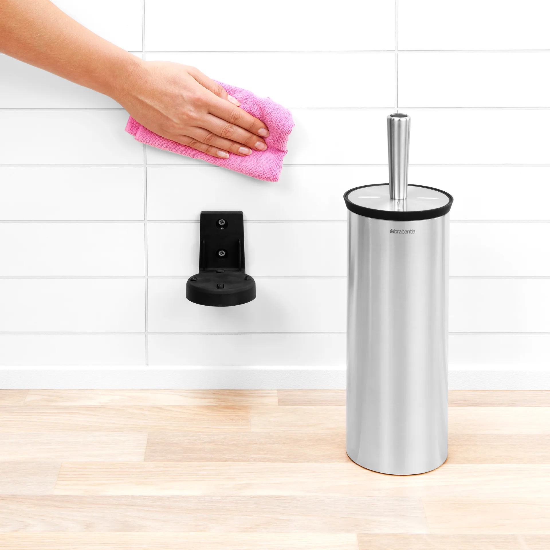 Porte goupillon avec brosse Profile, acier mat Brabantia