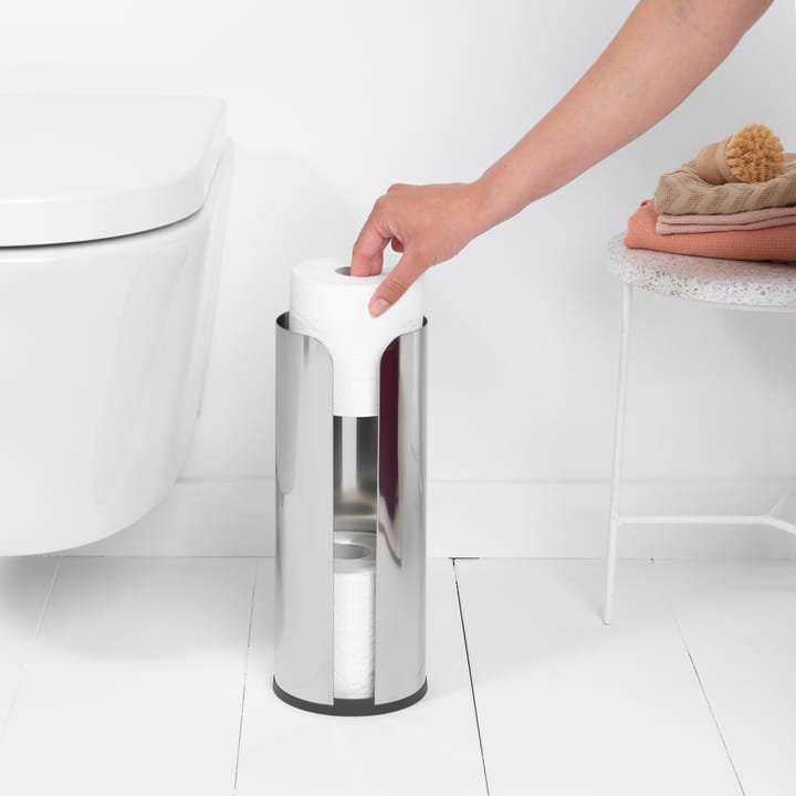 Porte rouleau papier-toilettes pour 3 rouleaux Brabantia, Brilliant steel Brabantia
