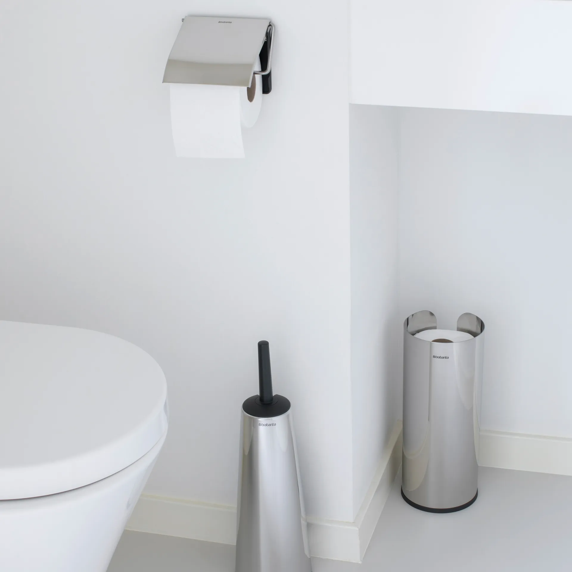 Porte rouleau papier-toilettes pour 3 rouleaux Brabantia, Brilliant steel Brabantia