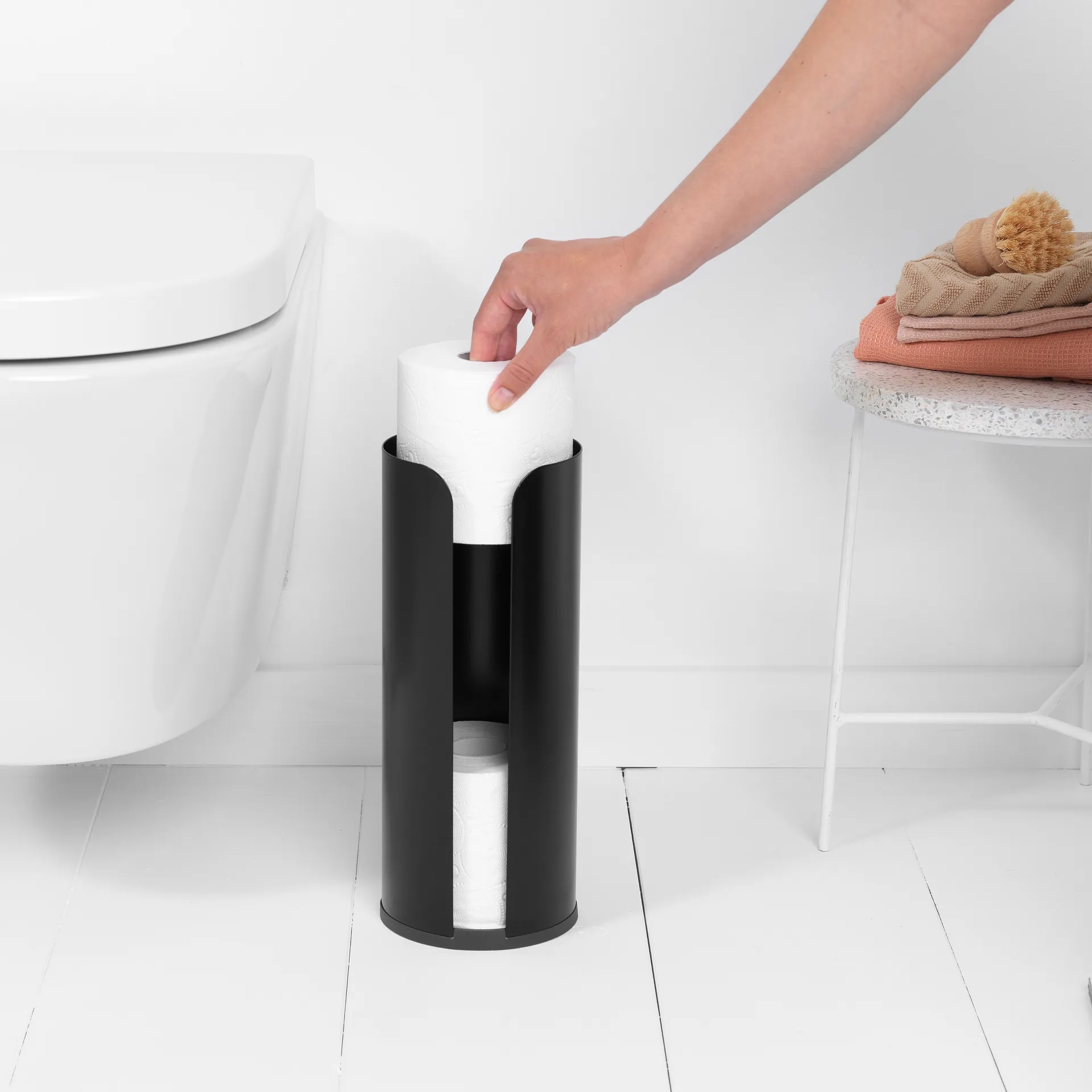Porte rouleau papier-toilettes pour 3 rouleaux Brabantia, Matt black Brabantia