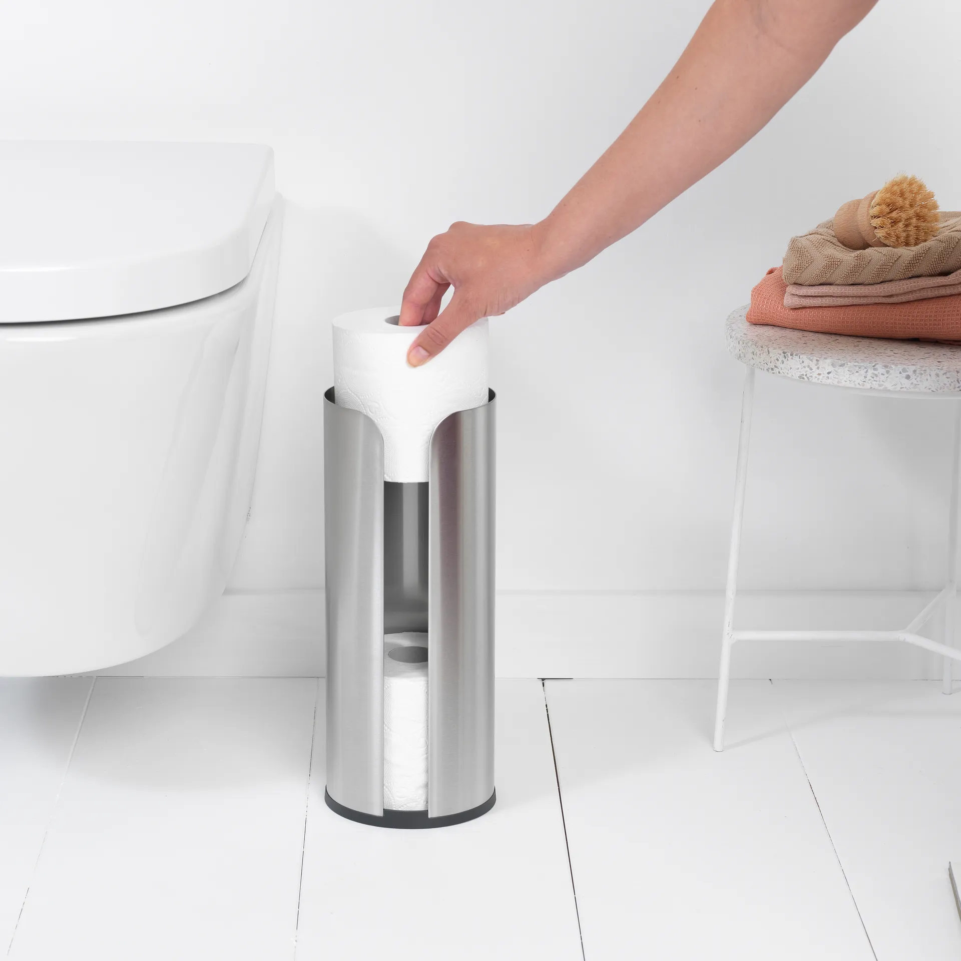 Porte rouleau papier-toilettes pour 3 rouleaux Brabantia, Matt steel Brabantia