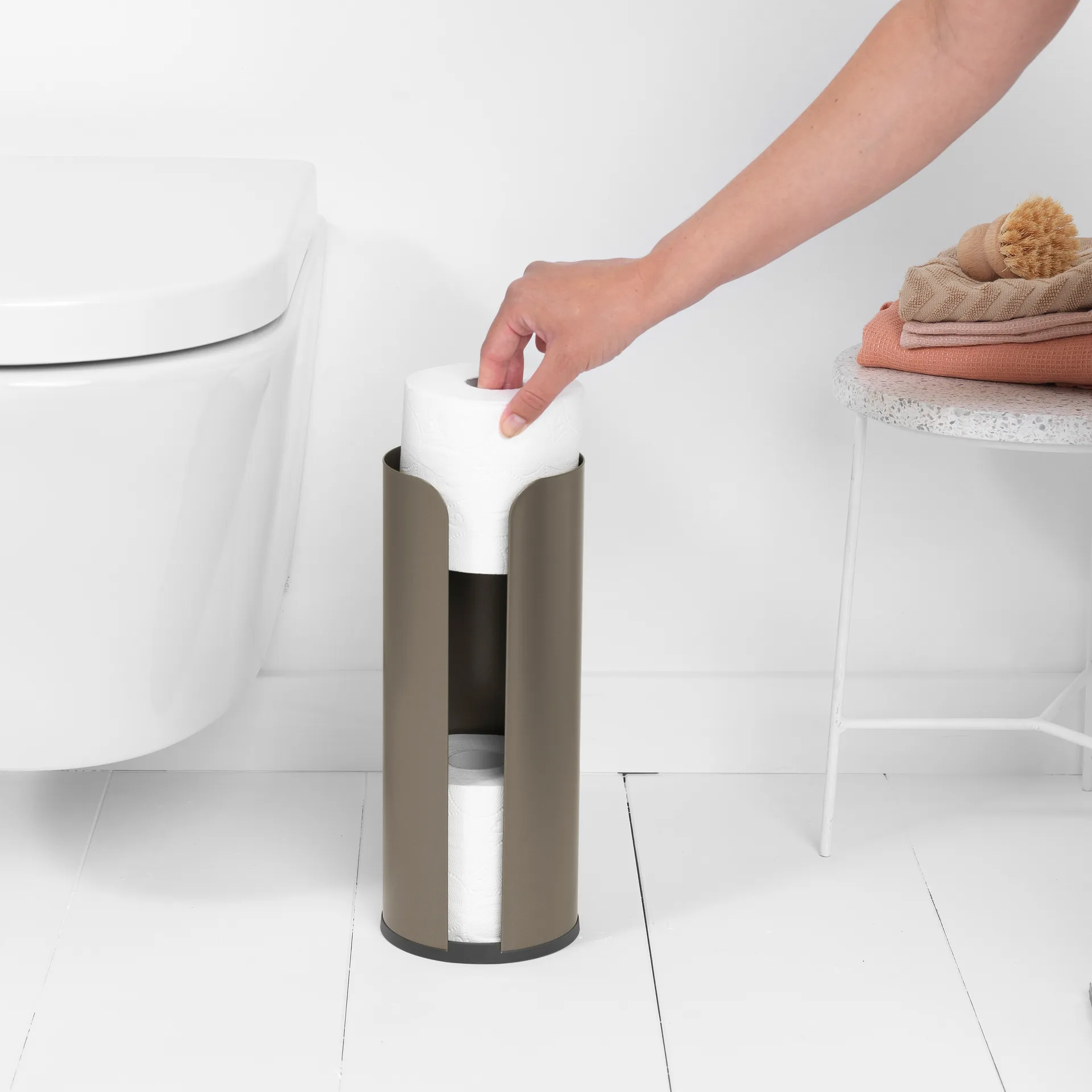 Porte rouleau papier-toilettes pour 3 rouleaux Brabantia, Platinum Brabantia
