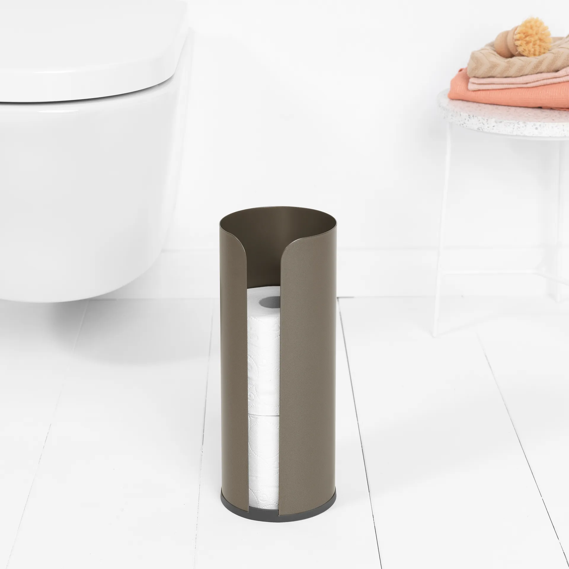 Porte rouleau papier-toilettes pour 3 rouleaux Brabantia, Platinum Brabantia