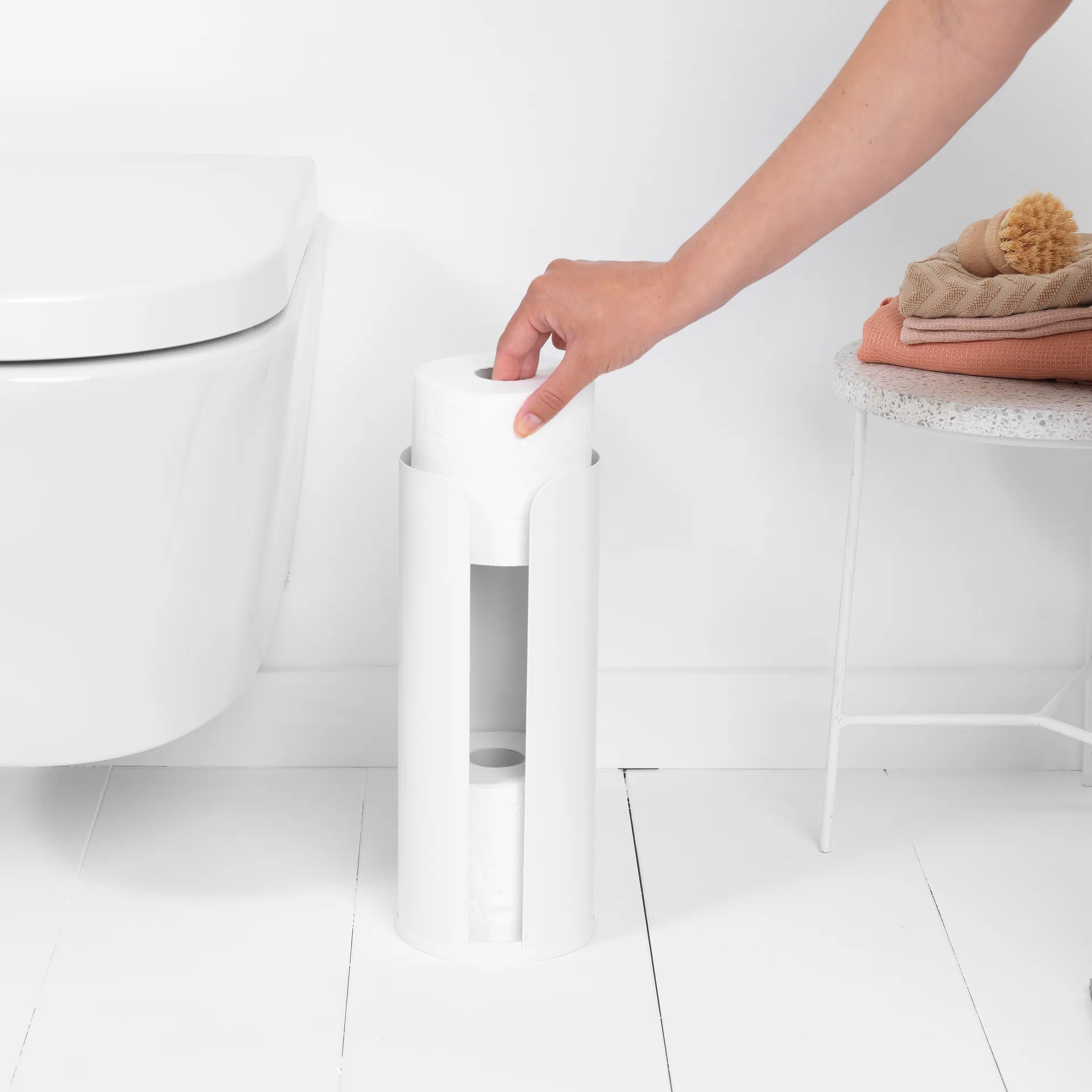 Porte rouleau papier-toilettes pour 3 rouleaux Brabantia, White Brabantia