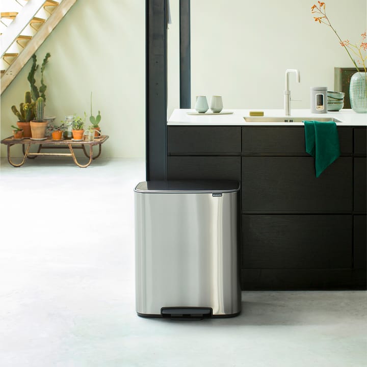 Poubelle à pédale Bo bin 2 x 30 L - Fer mat - Brabantia