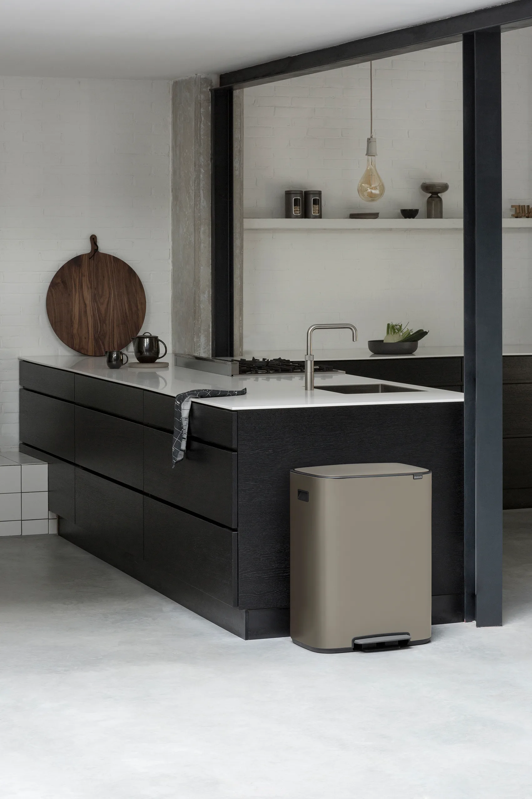 Poubelle à pédale Bo bin 2 x 30 L, Platinum Brabantia