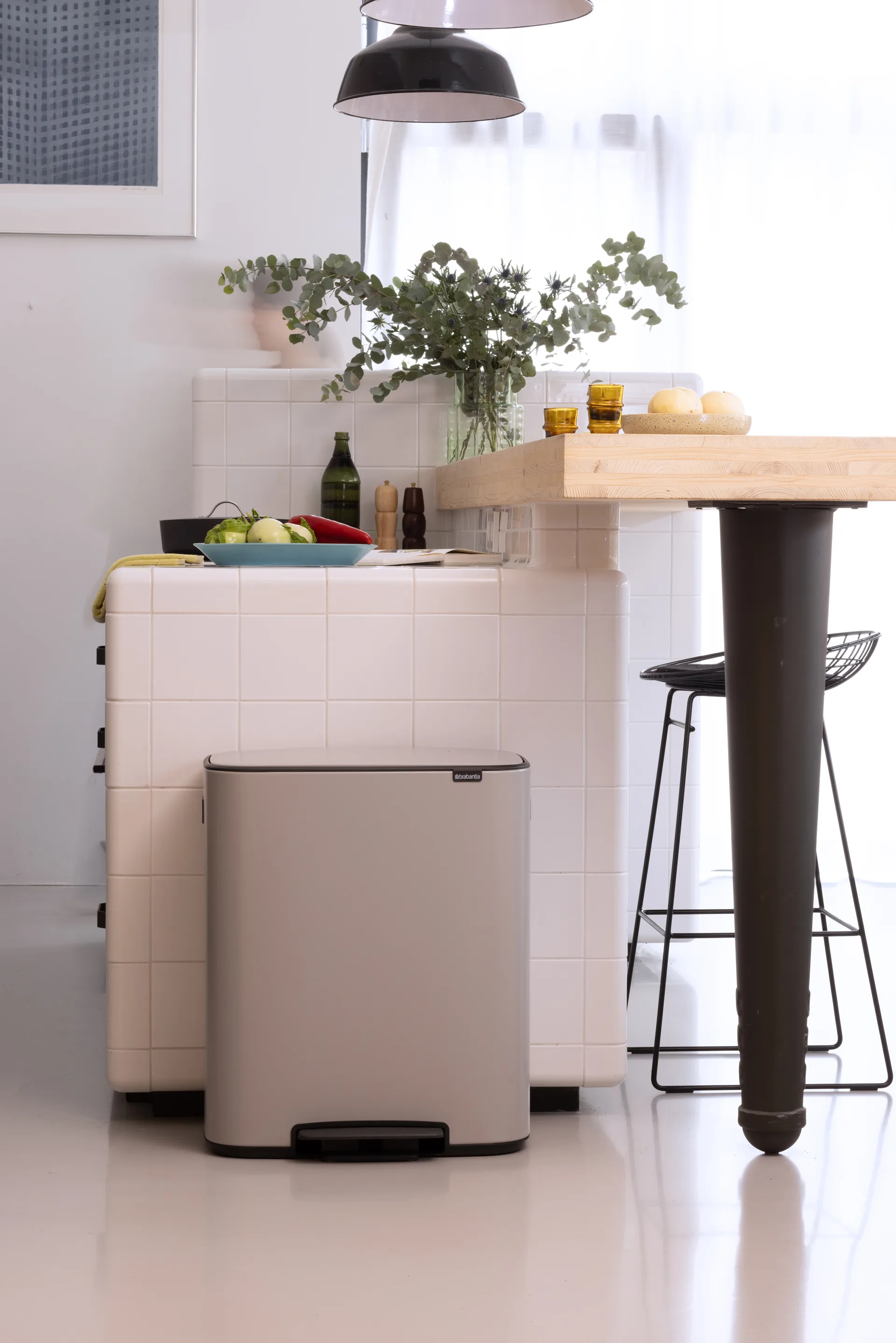 Poubelle à pédale Bo bin 2 x 30 L, Soft grey Brabantia