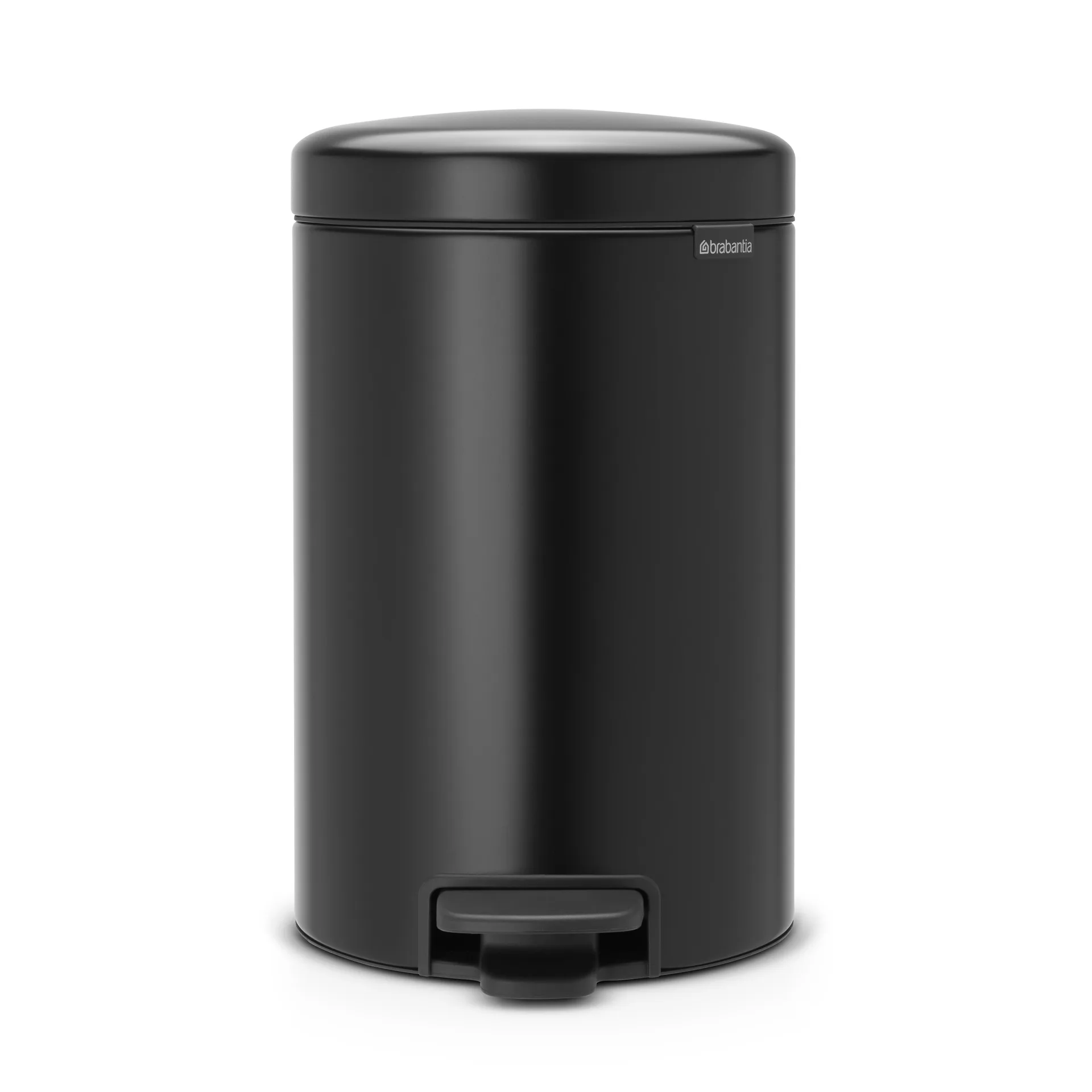 Poubelle à pédale New Icon 12 litres, noir mate Brabantia