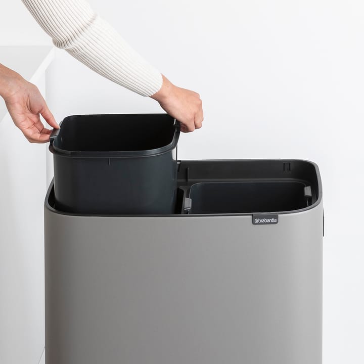 Poubelle Bo touch high 2x30 L - Mineral concrete grey - Brabantia