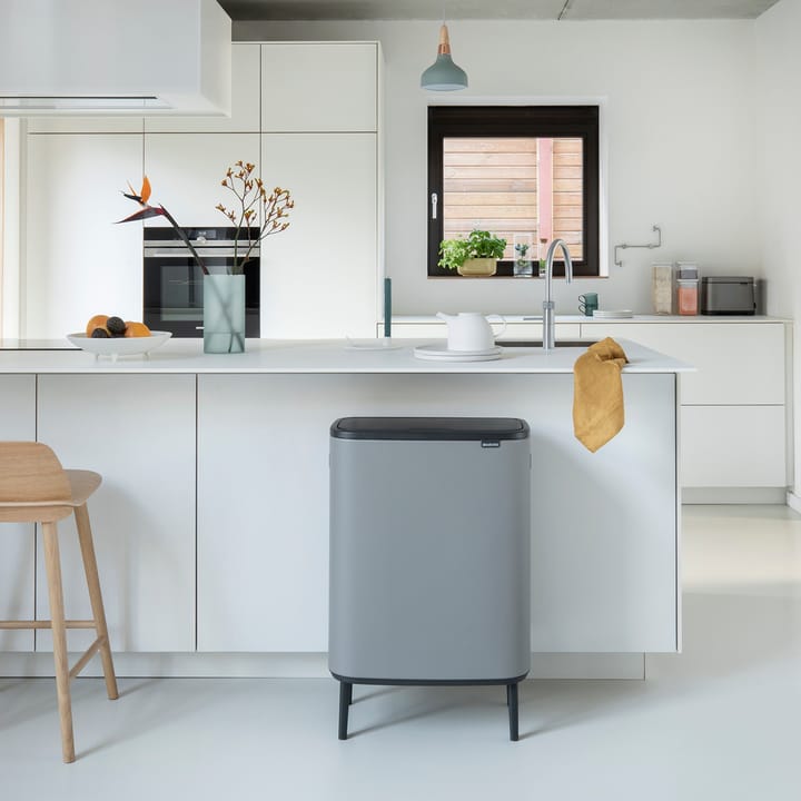 Poubelle Bo touch high 2x30 L - Mineral concrete grey - Brabantia