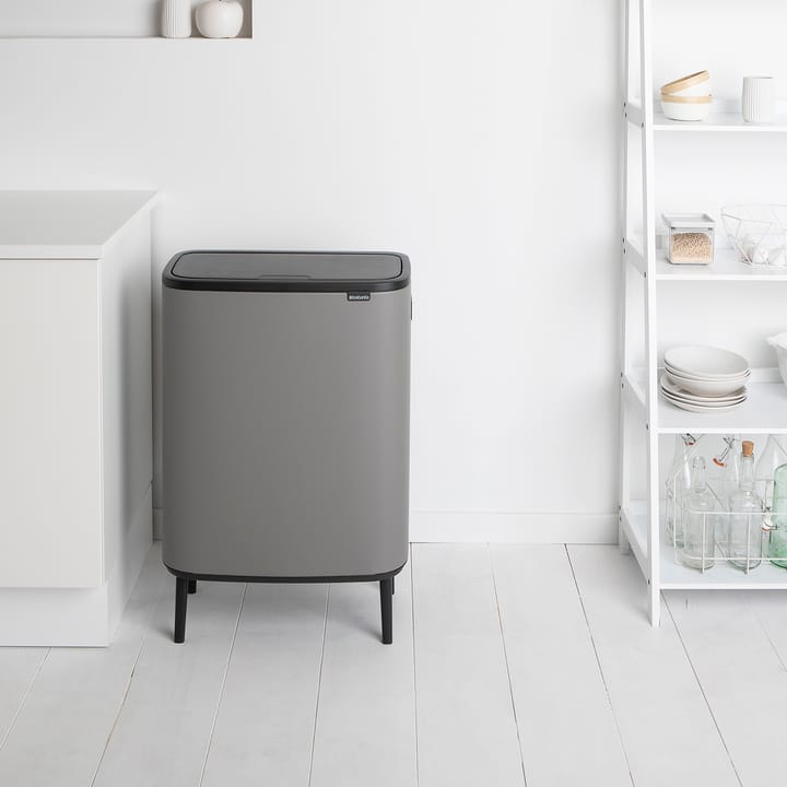 Poubelle Bo touch high 2x30 L - Mineral concrete grey - Brabantia