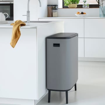 Poubelle Bo touch high 2x30 L - Mineral concrete grey - Brabantia