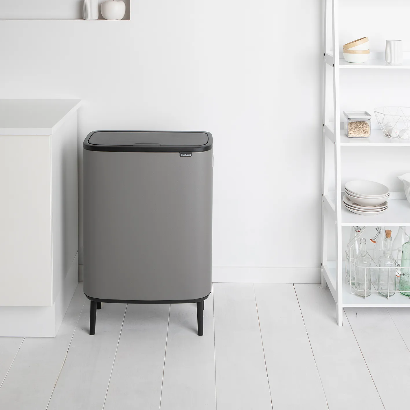 Poubelle Bo touch high 60 L, Mineral concrete grey Brabantia