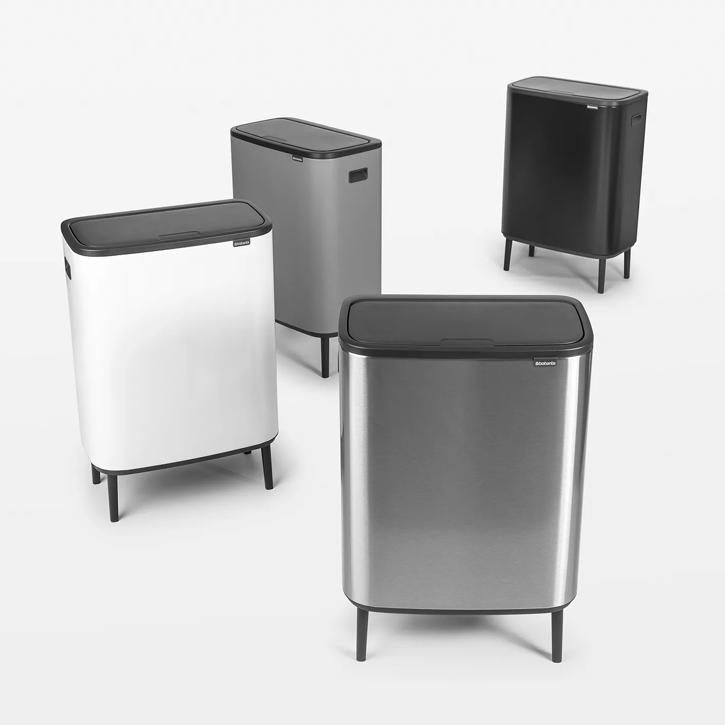 Poubelle Bo touch high 60 L, Mineral concrete grey Brabantia