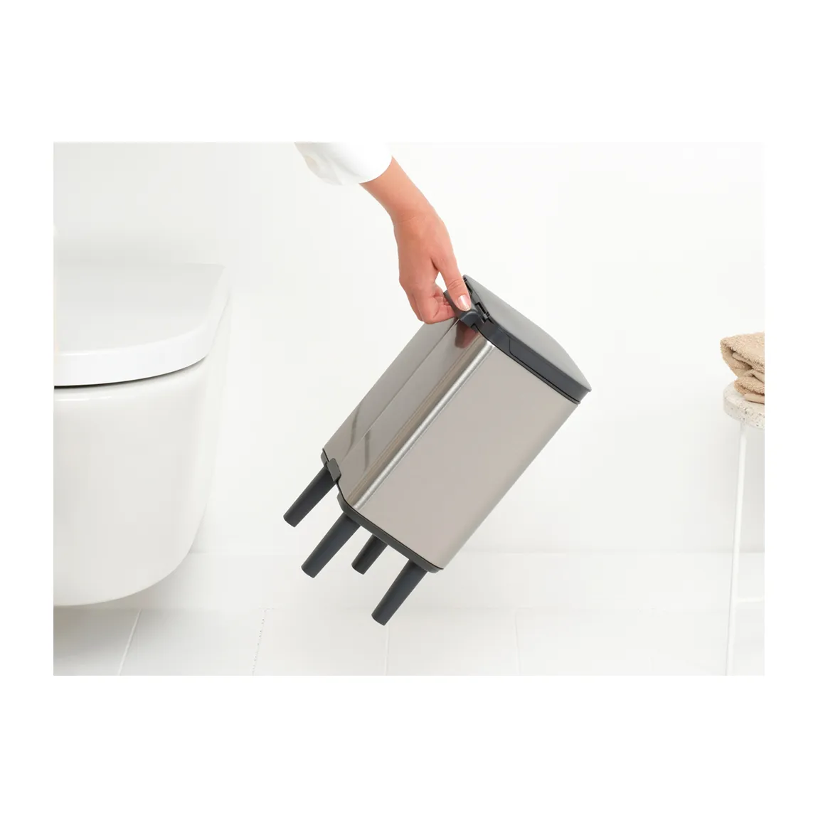 Poubelle haute Bo 4 L, Acier brossé mat Brabantia