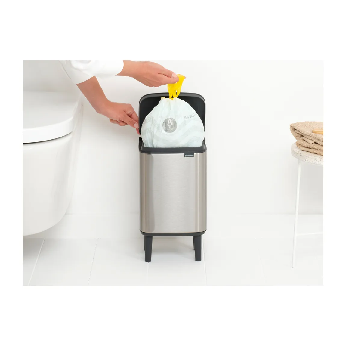 Poubelle haute Bo 4 L, Acier brossé mat Brabantia