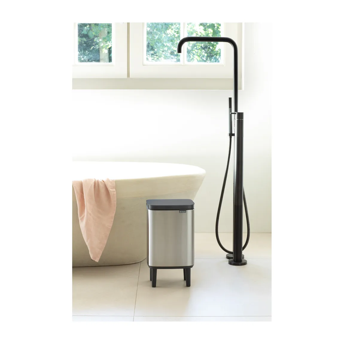 Poubelle haute Bo 7 L, Acier brossé mat Brabantia