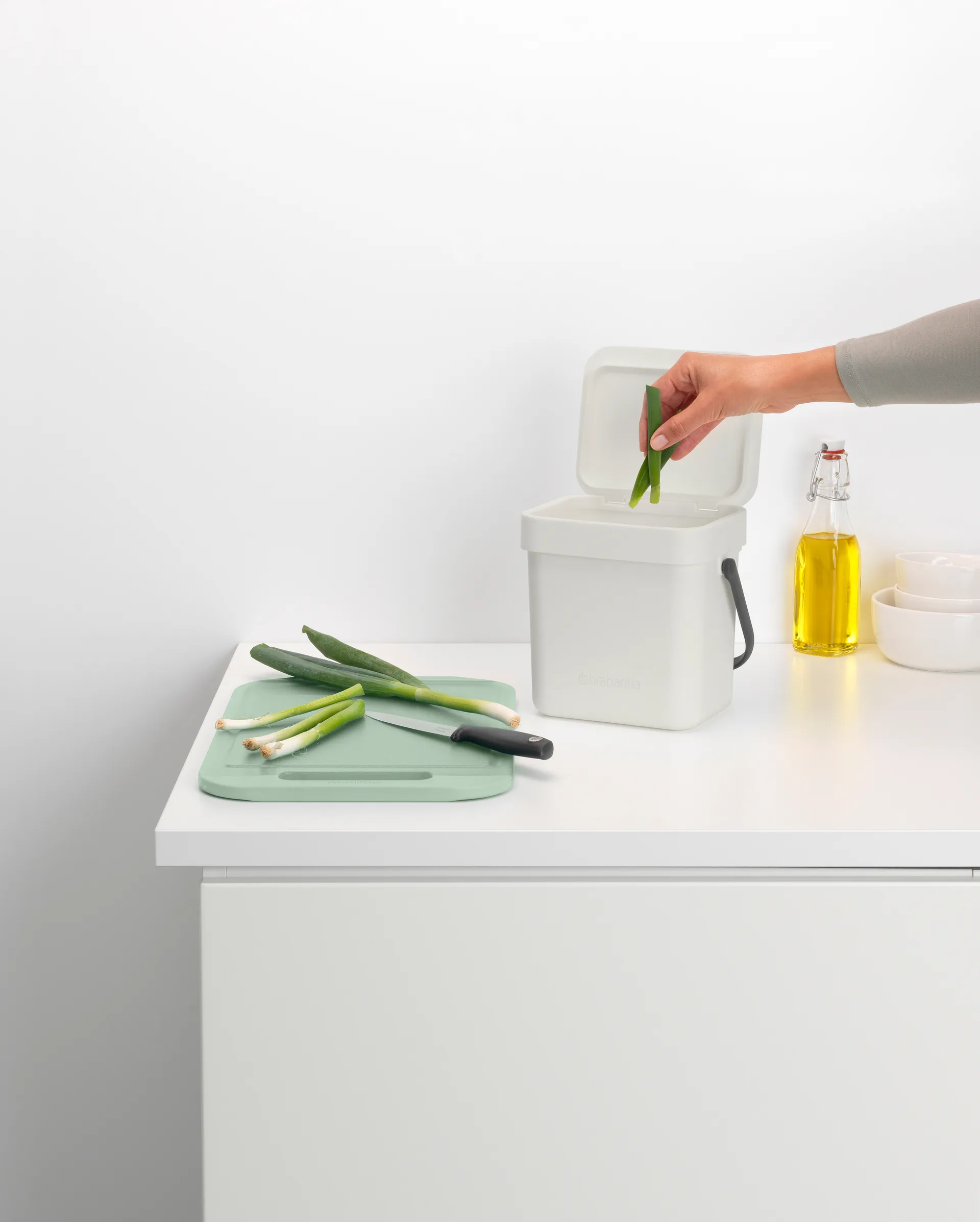 Poubelle Sort & Go 3 L, Gris clair Brabantia