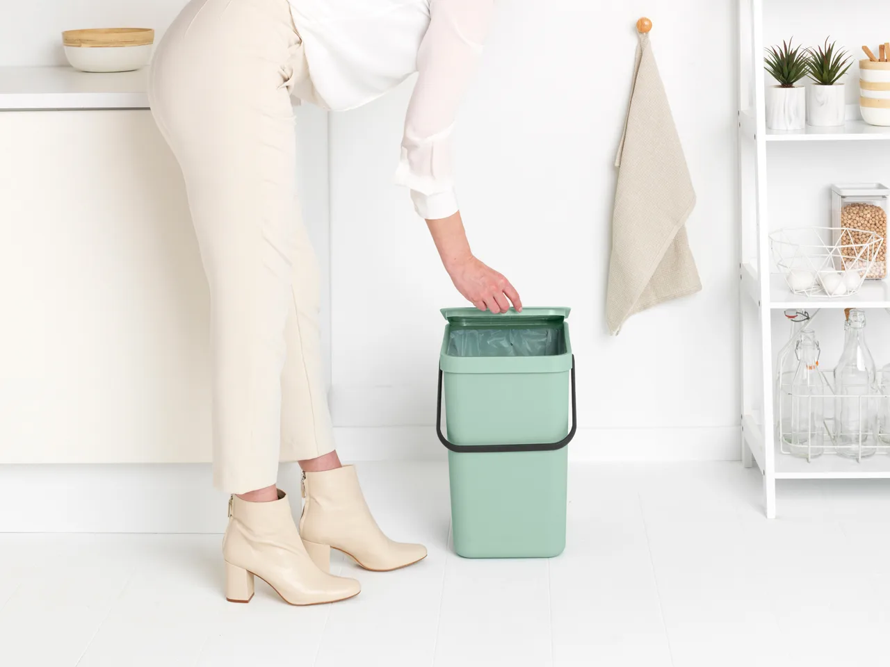 Poubelle tri Select & Go 25 L, Jade Green Brabantia