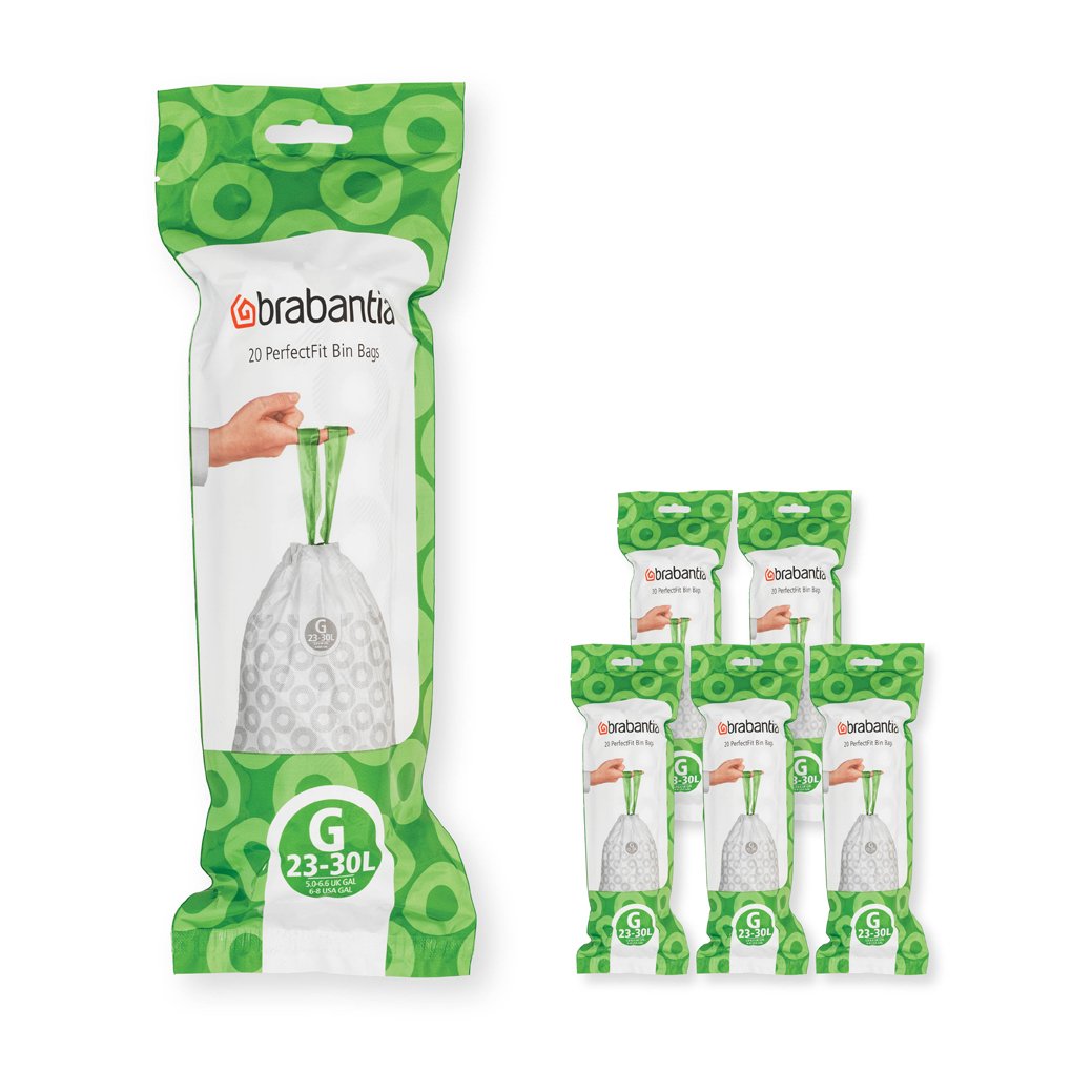 Brabantia Sac poubelle Brabantia PerfectFit 120 sacs Modèle G, 23-30 L