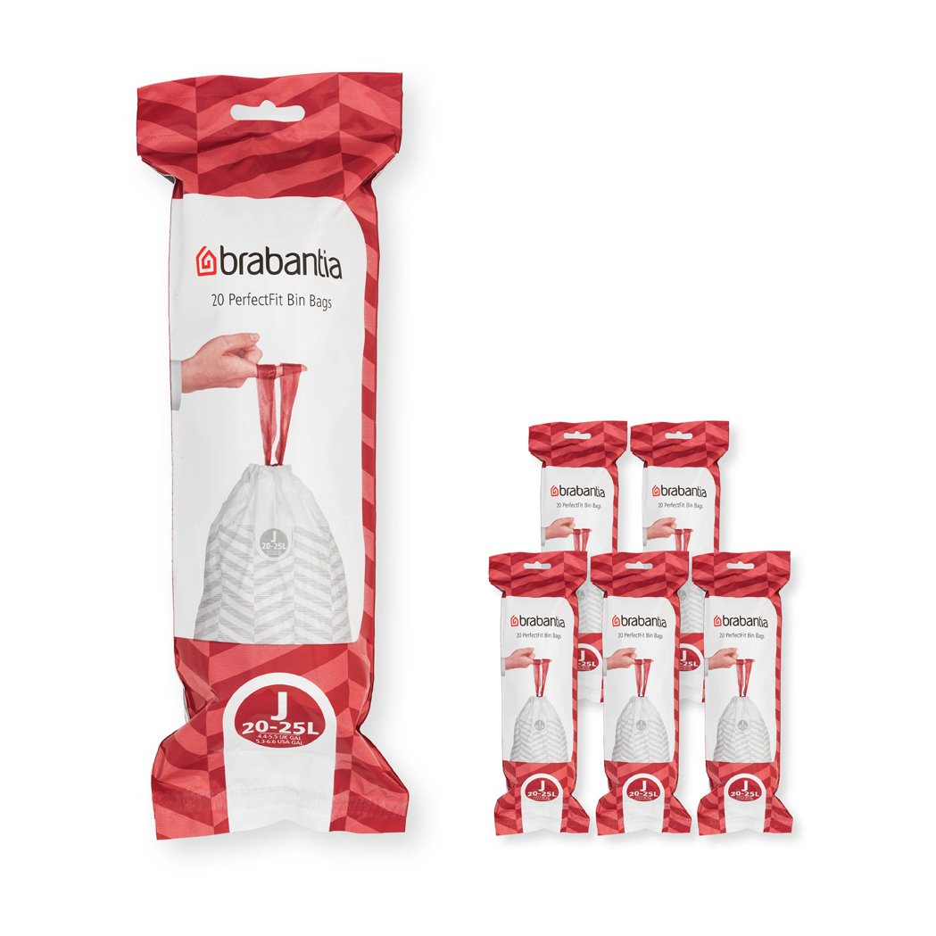 Brabantia Sac poubelle Brabantia PerfectFit 120 sacs Modèle J, 20-25 L