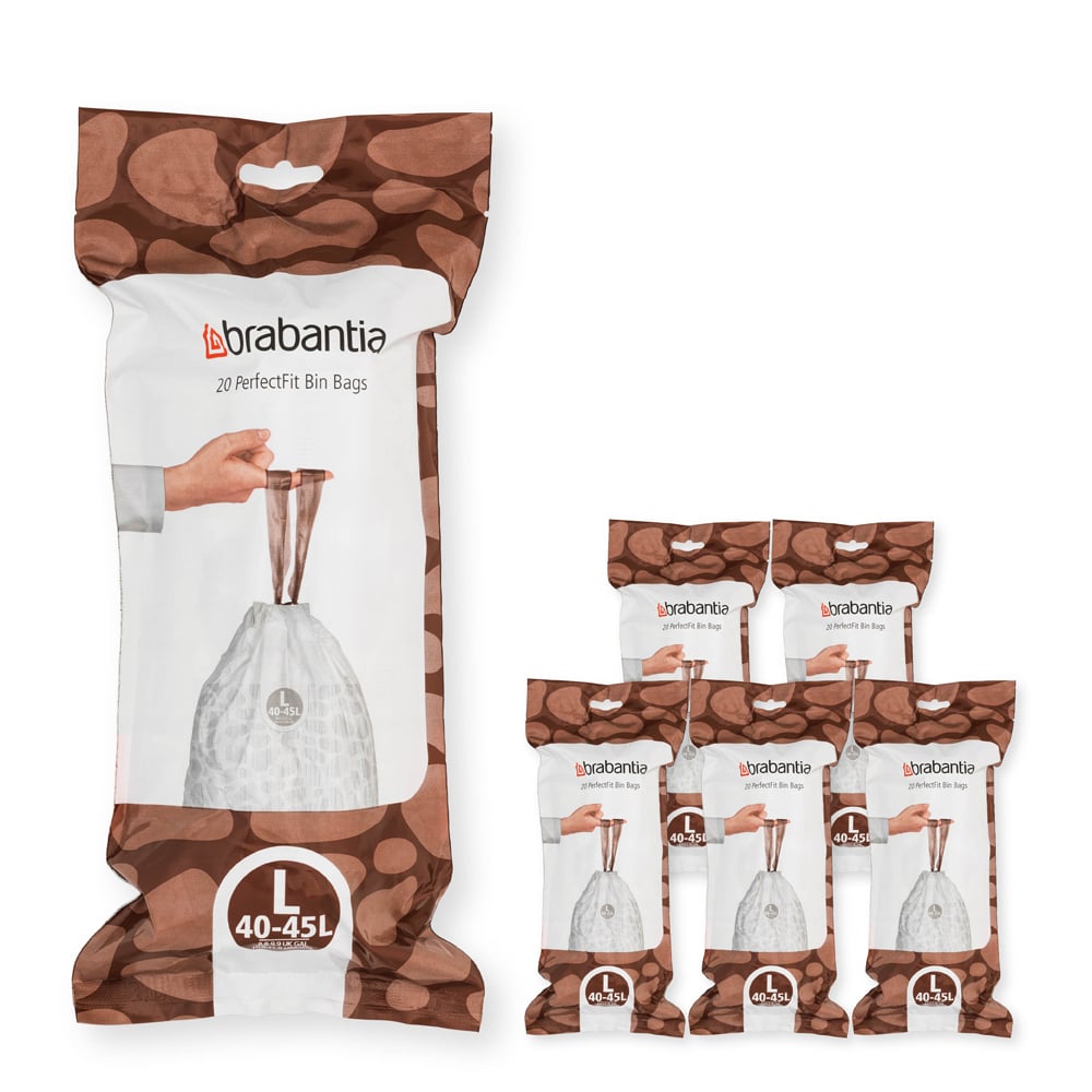 Brabantia Sac poubelle Brabantia PerfectFit 120 sacs Modèle L, 40-45 L