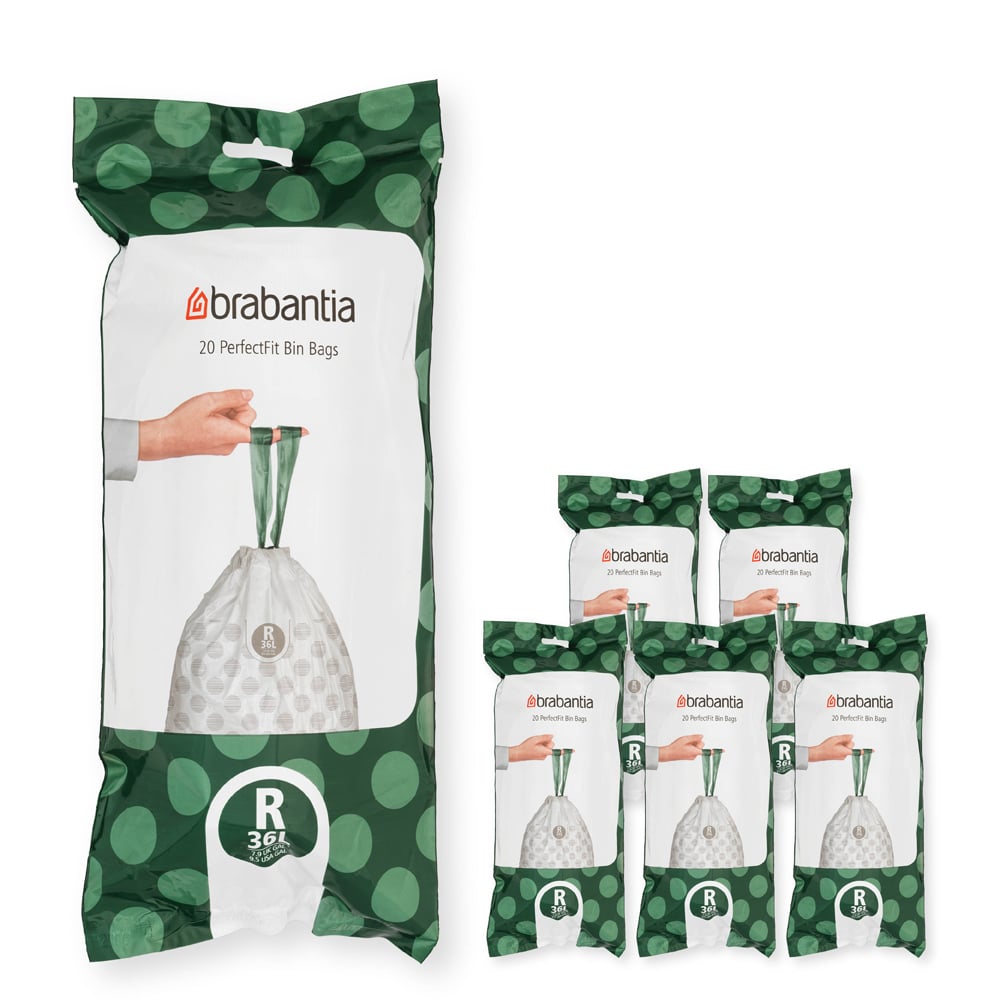 Brabantia Sac poubelle Brabantia PerfectFit 120 sacs Modèle R, 36 L