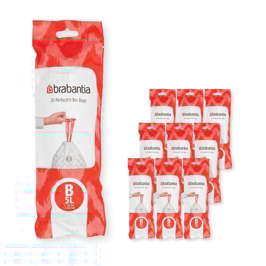 Brabantia Sac poubelle Brabantia PerfectFit 200 sacs Modèle b, 5 l