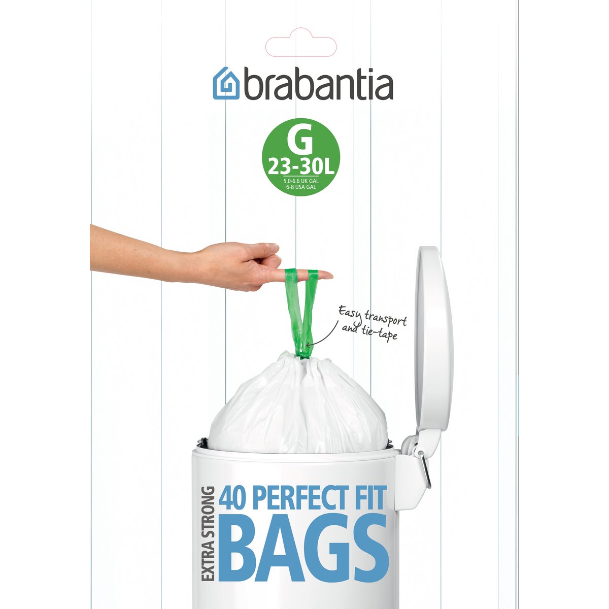 Brabantia Sacs poubelle Brabantia 23-30 liter | Design Scandinave | Poubelles à pédale | Blanc