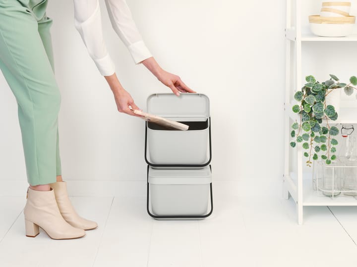 Seaux à déchets 20L empilables Sort & Go - Gris clair - Brabantia