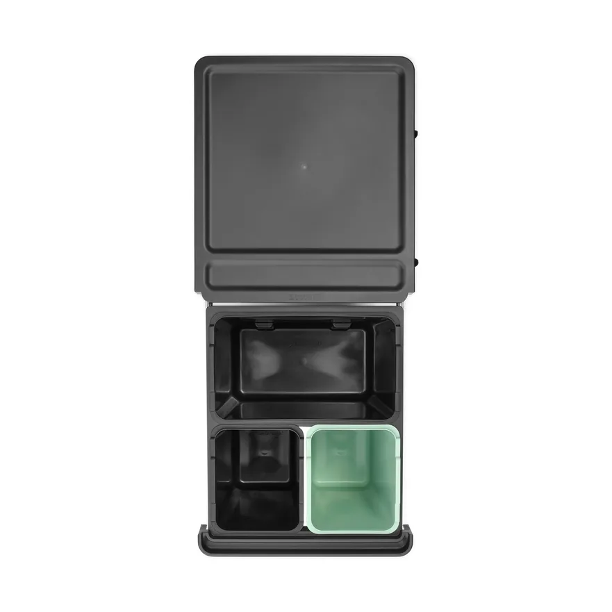 Seaux intégrés Sort&Go, 10+10+20 L, Gris foncé Brabantia