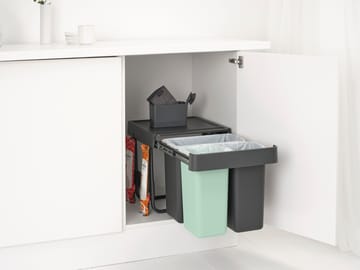 Seaux intégrés Sort&Go, 10+10+20 L - Gris foncé - Brabantia