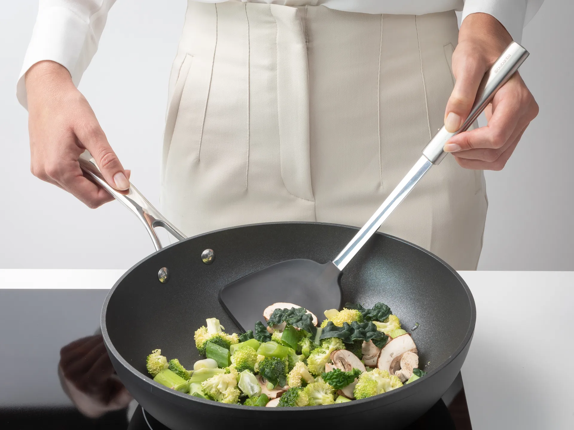 Spatule à wok Profile silicone, Acier inoxydable Brabantia