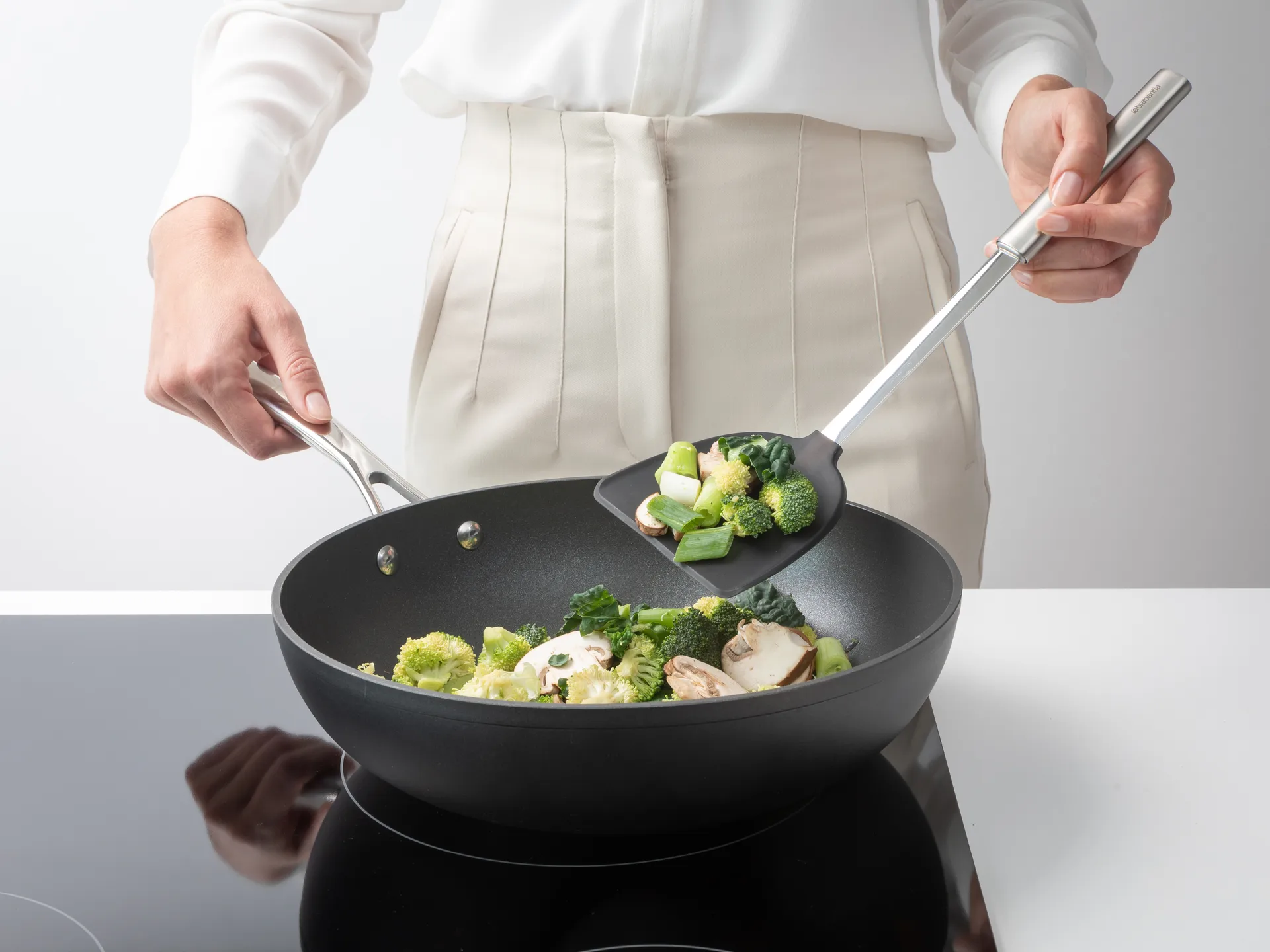 Spatule à wok Profile silicone, Acier inoxydable Brabantia