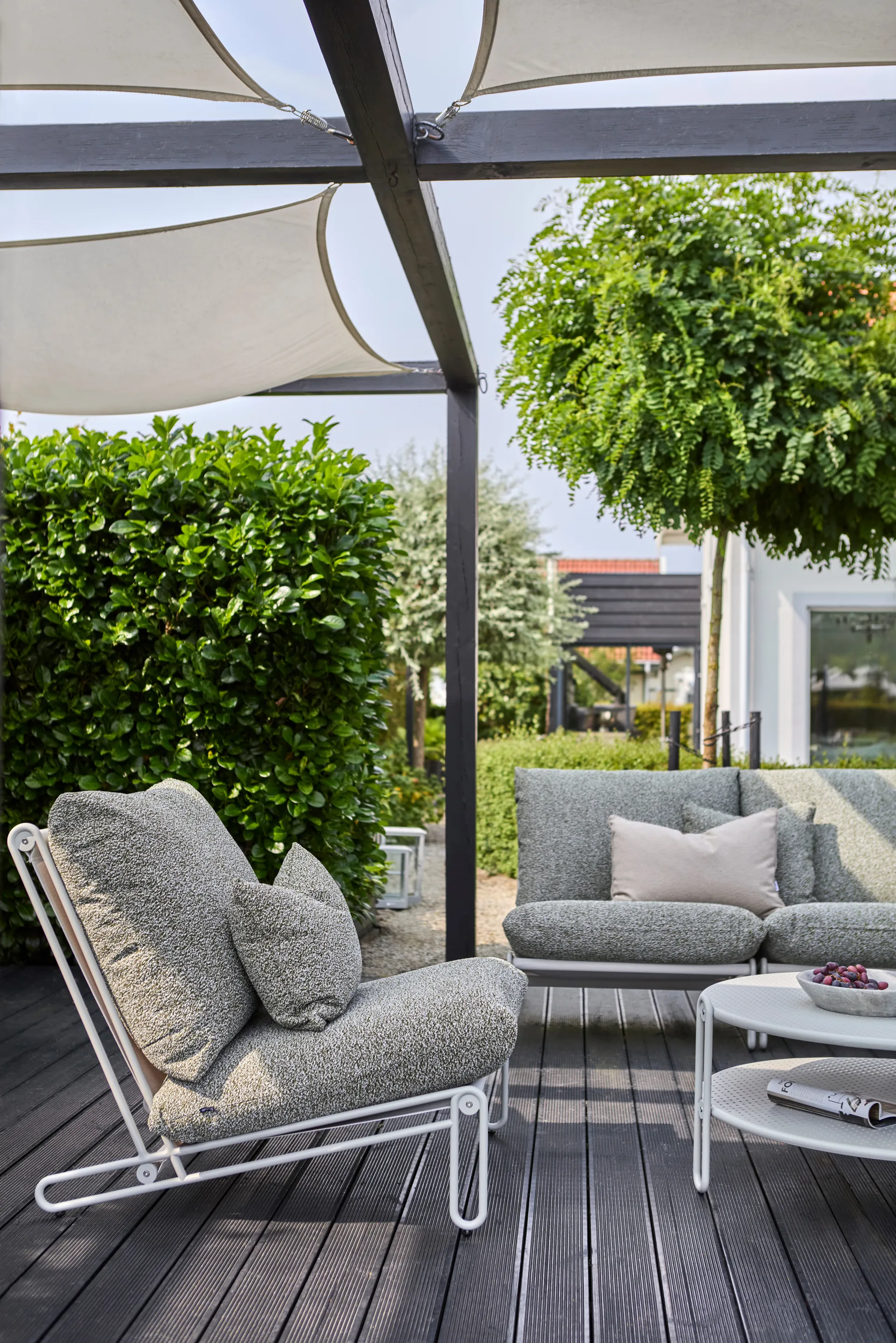 Blixt fauteuil lounge, Light grey-teddy verde Brafab