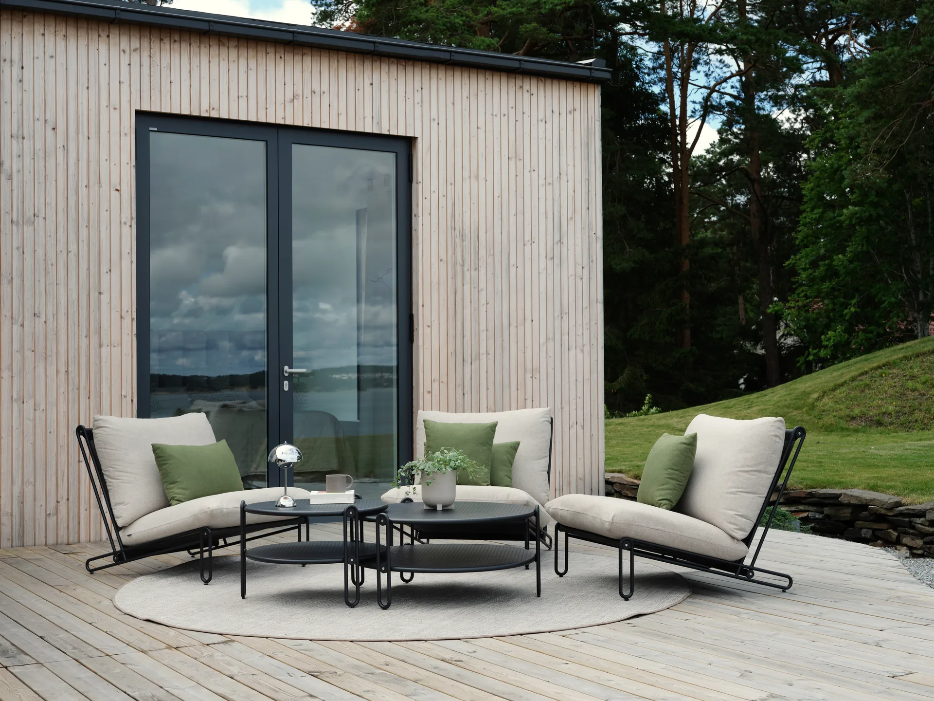 Blixt fauteuil lounge, Noir-clay beige Brafab