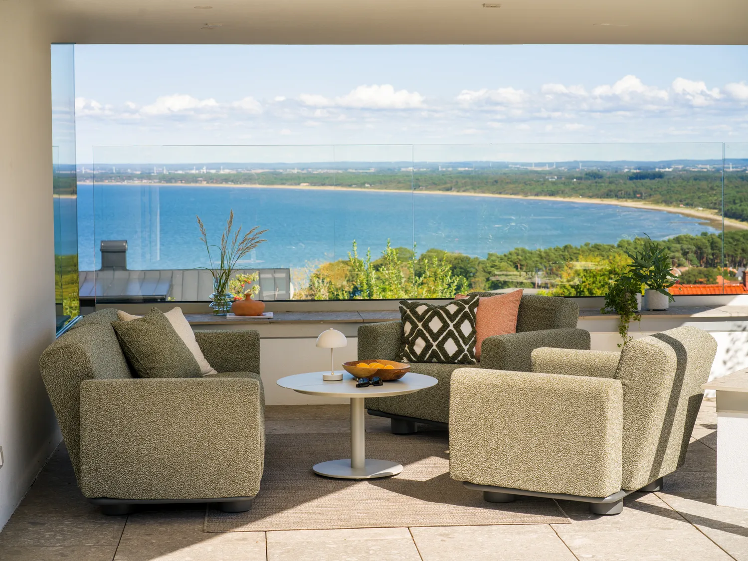 Canapé Bolster, Anthracite-teddy verde, 2,5 places Brafab