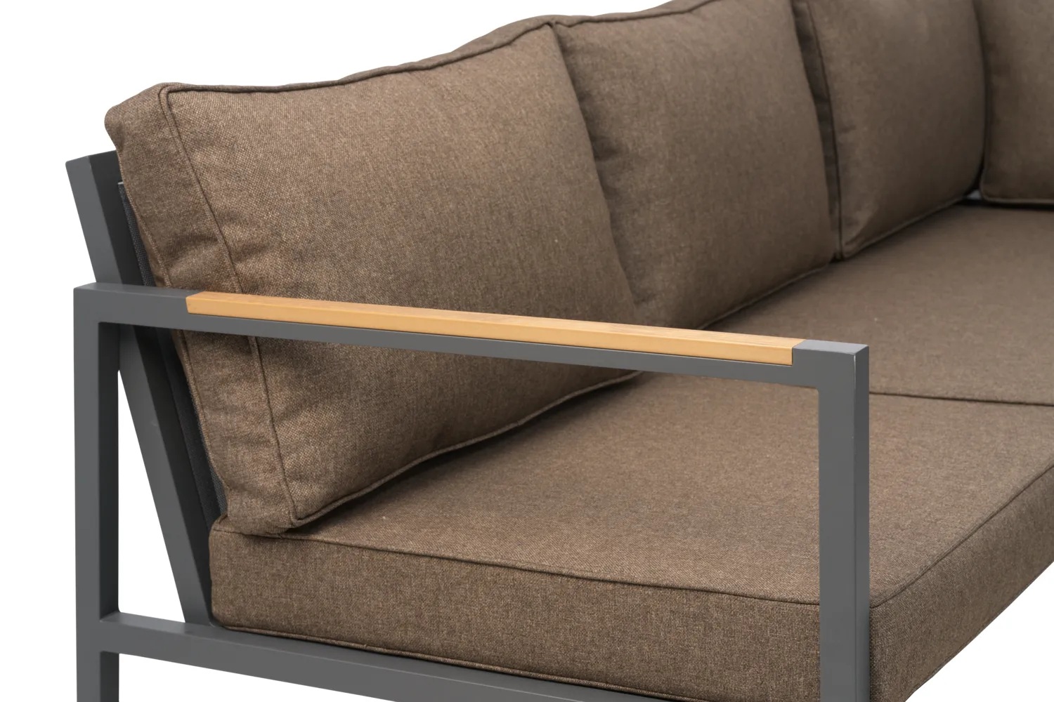 Canapé Cap, Anthracite-marron, 6 places Brafab