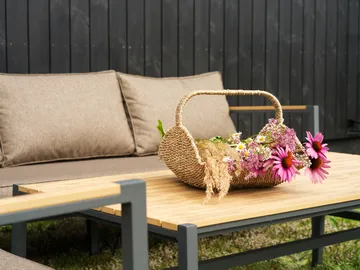 Canapé Cap - Anthracite-marron, 6 places - Brafab