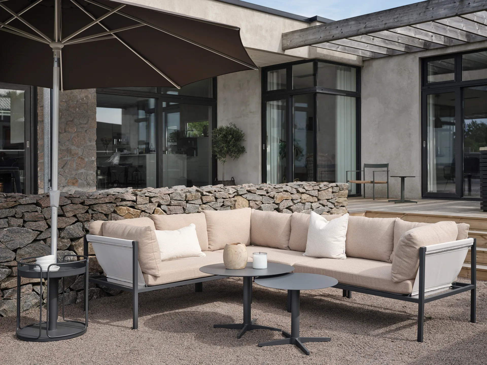 Canapé d’angle Allie, Barley-anthracite Brafab