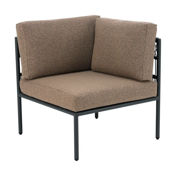 Canapé modulaire Reno - Noir-raw peanut, coin - Brafab