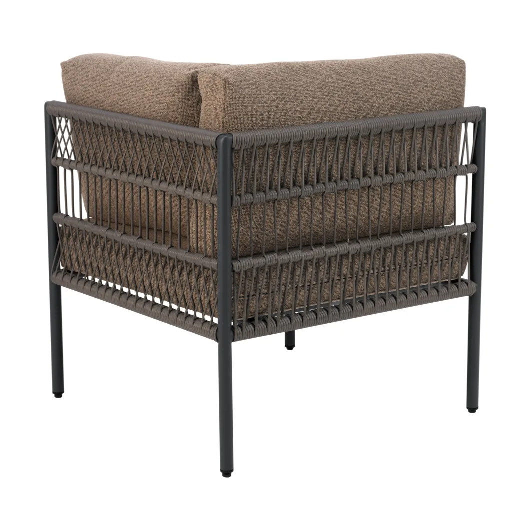 Canapé modulaire Reno, Noir-raw peanut, coin Brafab